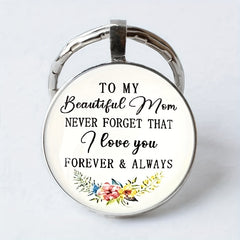 Zinc Alloy Flower Alphabet Keychain for Mom - Bag Purse Charm