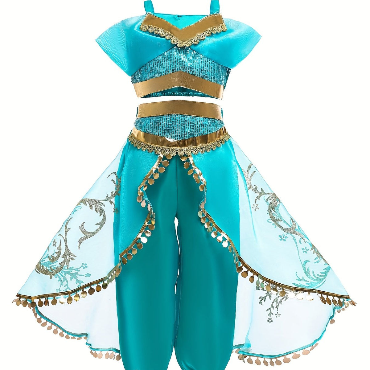 Toddler Girls Sequins Top & Mesh Pants Princess Costume