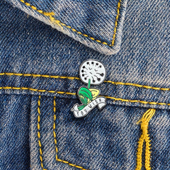 Green Dandelion Brooch Funny Chest Pin