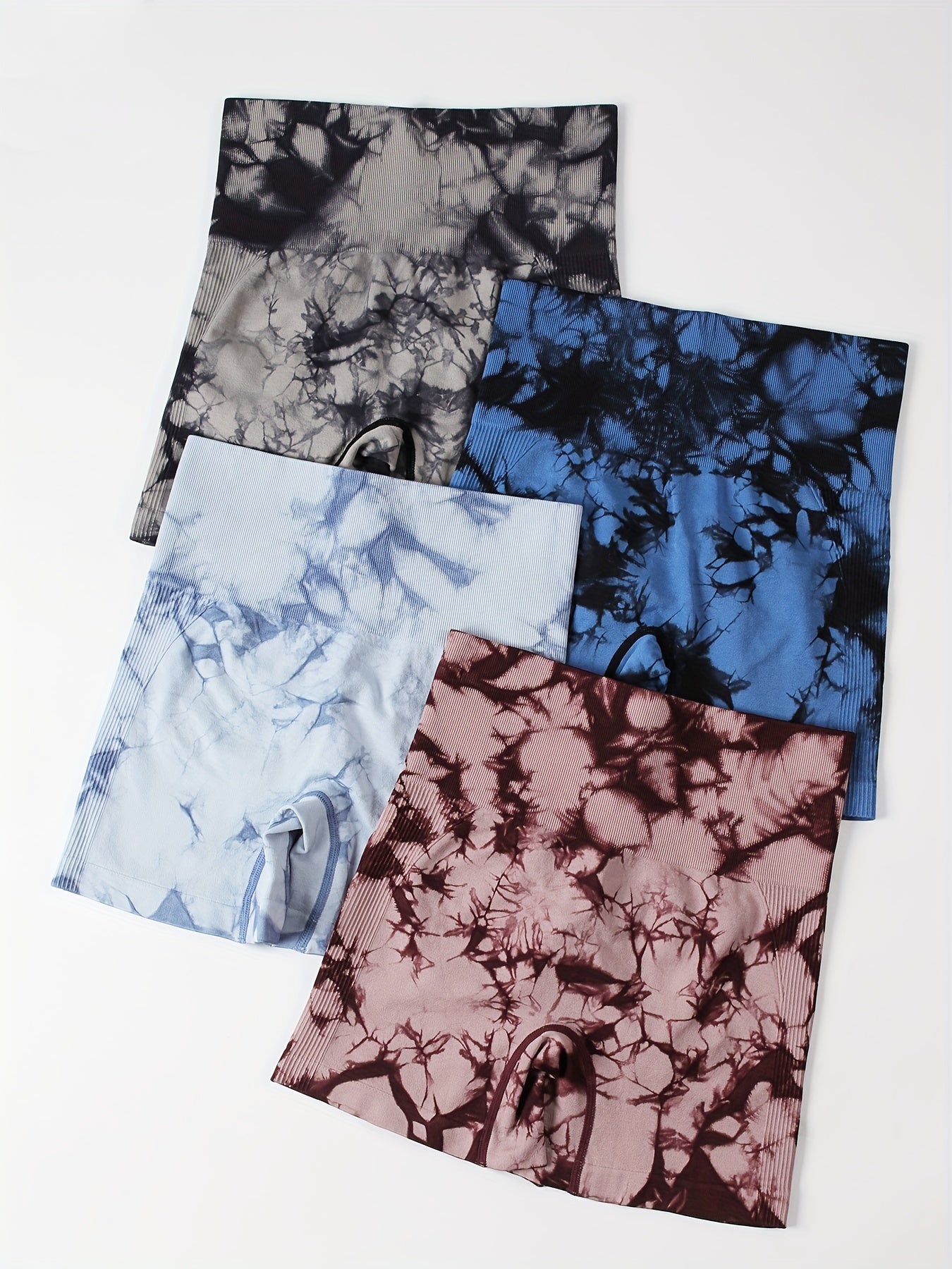 Tie Dye Shorts 4 Pack High Waist Sporty Casual Shorts Women's Clothing