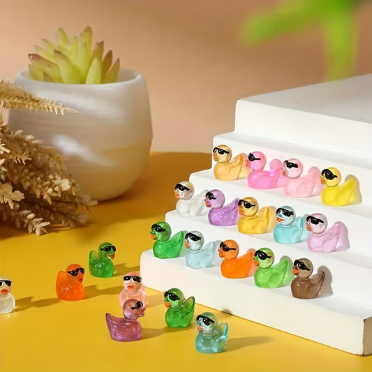 10pcs Mini Resin Sunglasses Duck Glow In The Dark - House Ornaments