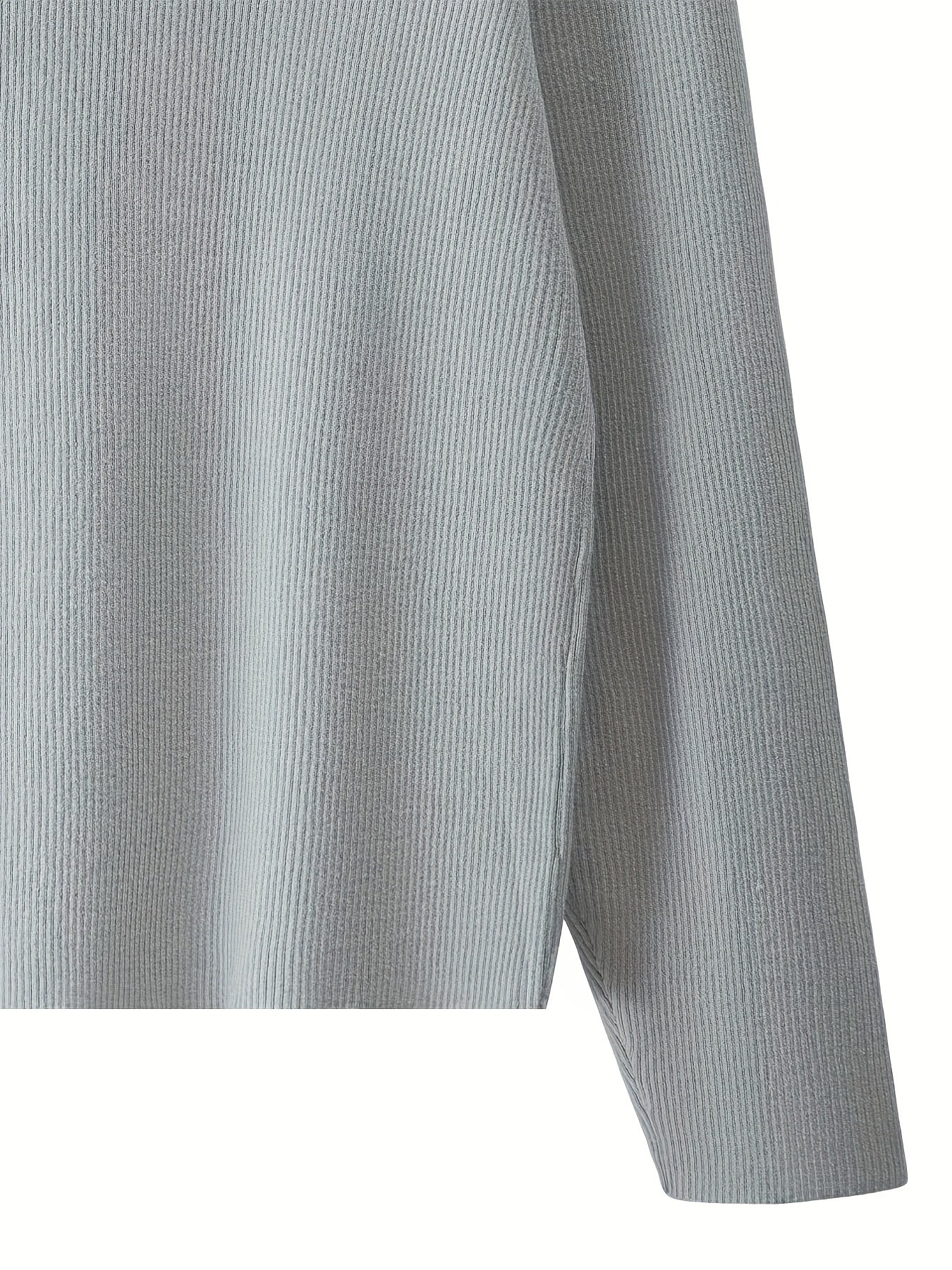  V-Neck Ribbed Long Sleeve Sweater