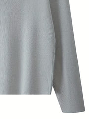  V-Neck Ribbed Long Sleeve Sweater