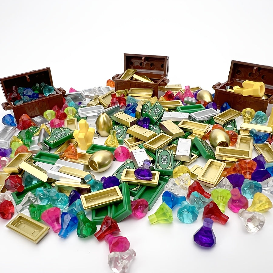 Mixed Color Treasure Accessories for Building Blocks with Simulated Jewelry