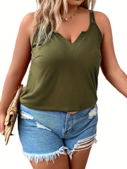  Solid V Neck Cami Top