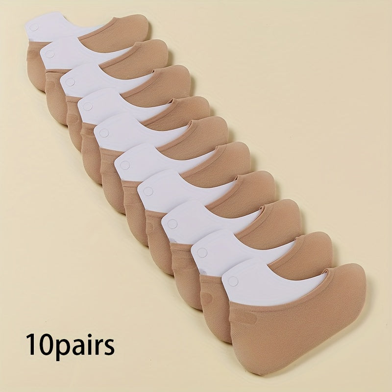 10 Pairs Solid Low Cut Ankle Socks Women's Stockings