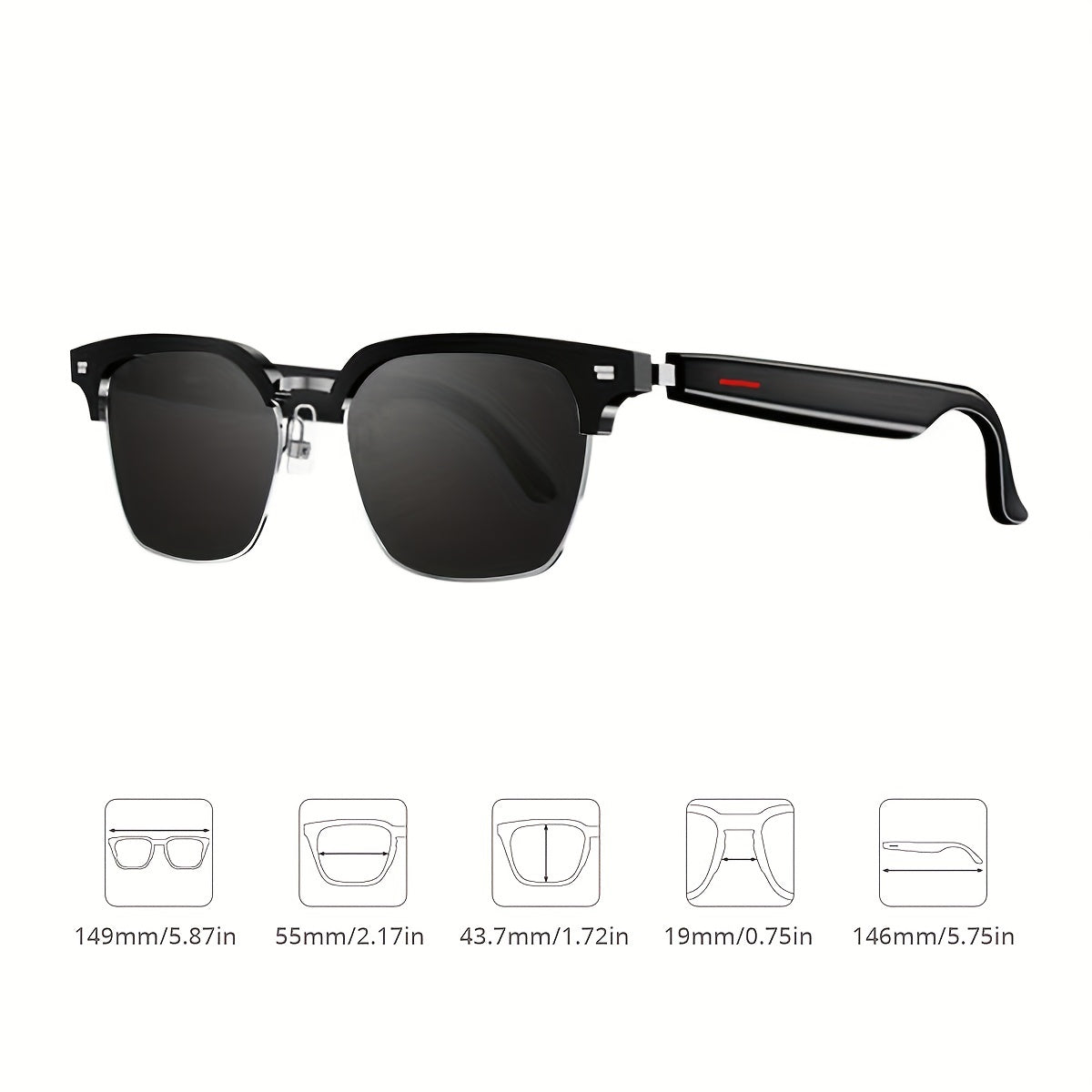 Men's Smart Wireless Glasses Music Calling Sunglasses