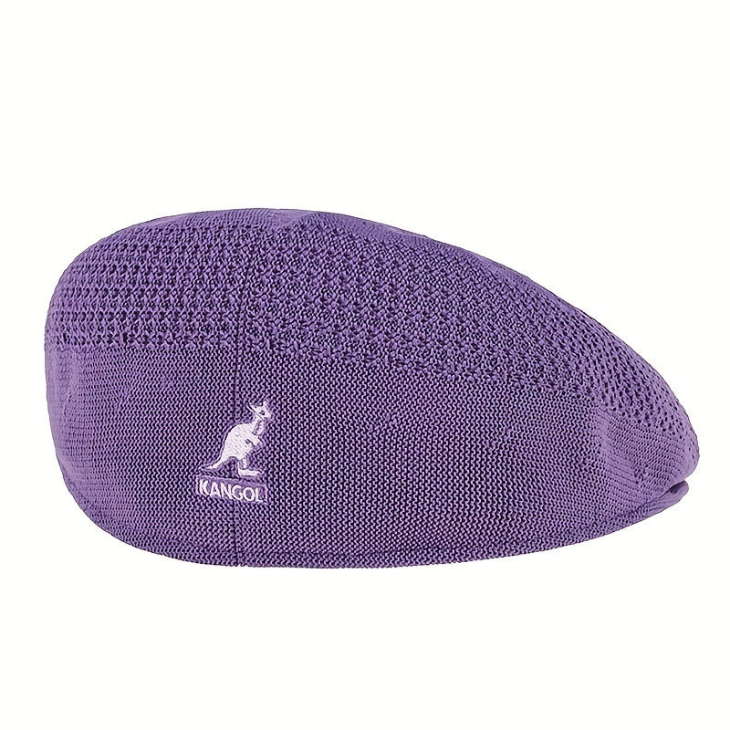 Animal Embroidered Knitted Beret Flat Newsboy Hat
