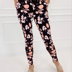  Floral Print Skinny Trousers With Pockets
