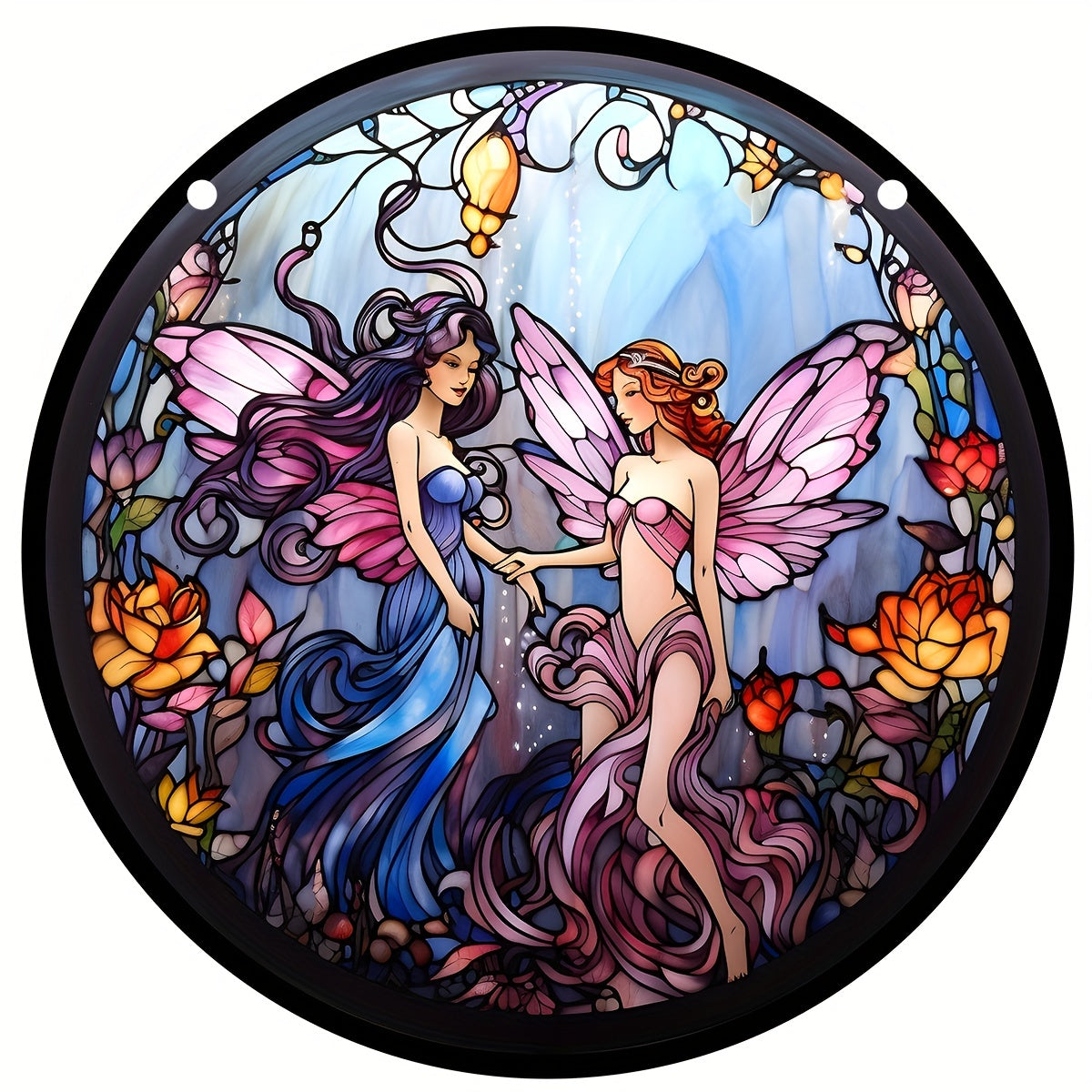 Fairy Stained Glass Window Hanging Suncatcher Art Decoration