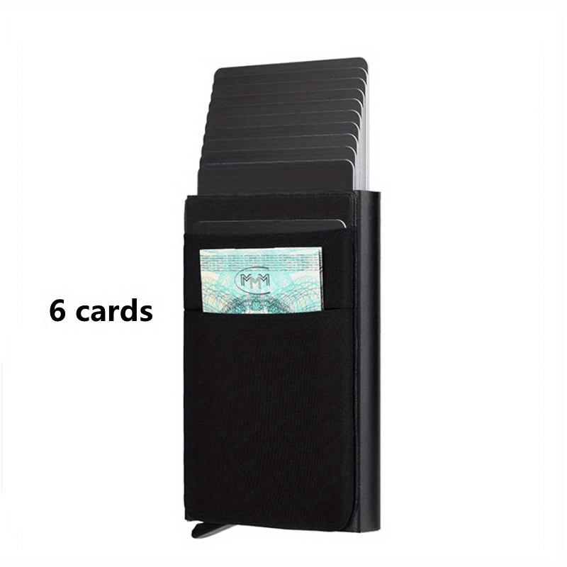 RFID Slim Aluminum Wallet Elasticity Back Pouch ID Credit Card Holder