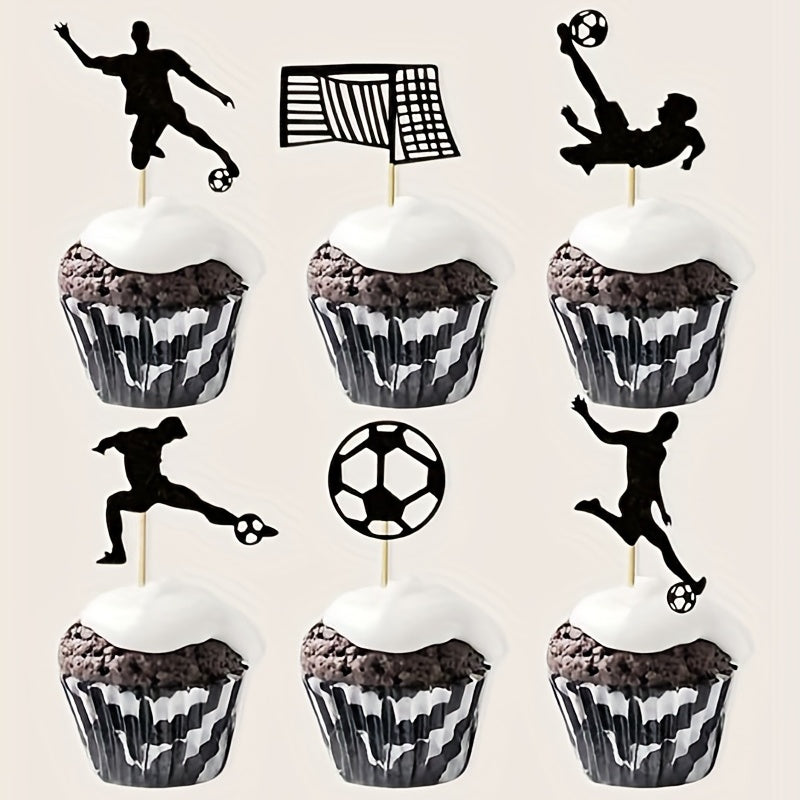 12pcs Soccer Figure Cake Topper Cupcake Decoration