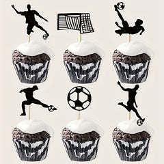 12pcs Soccer Figure Cake Topper Cupcake Decoration