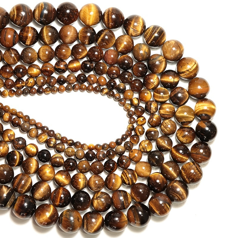 Natural Tiger Eye Stone Beads Smooth Brown for Jewelry Making