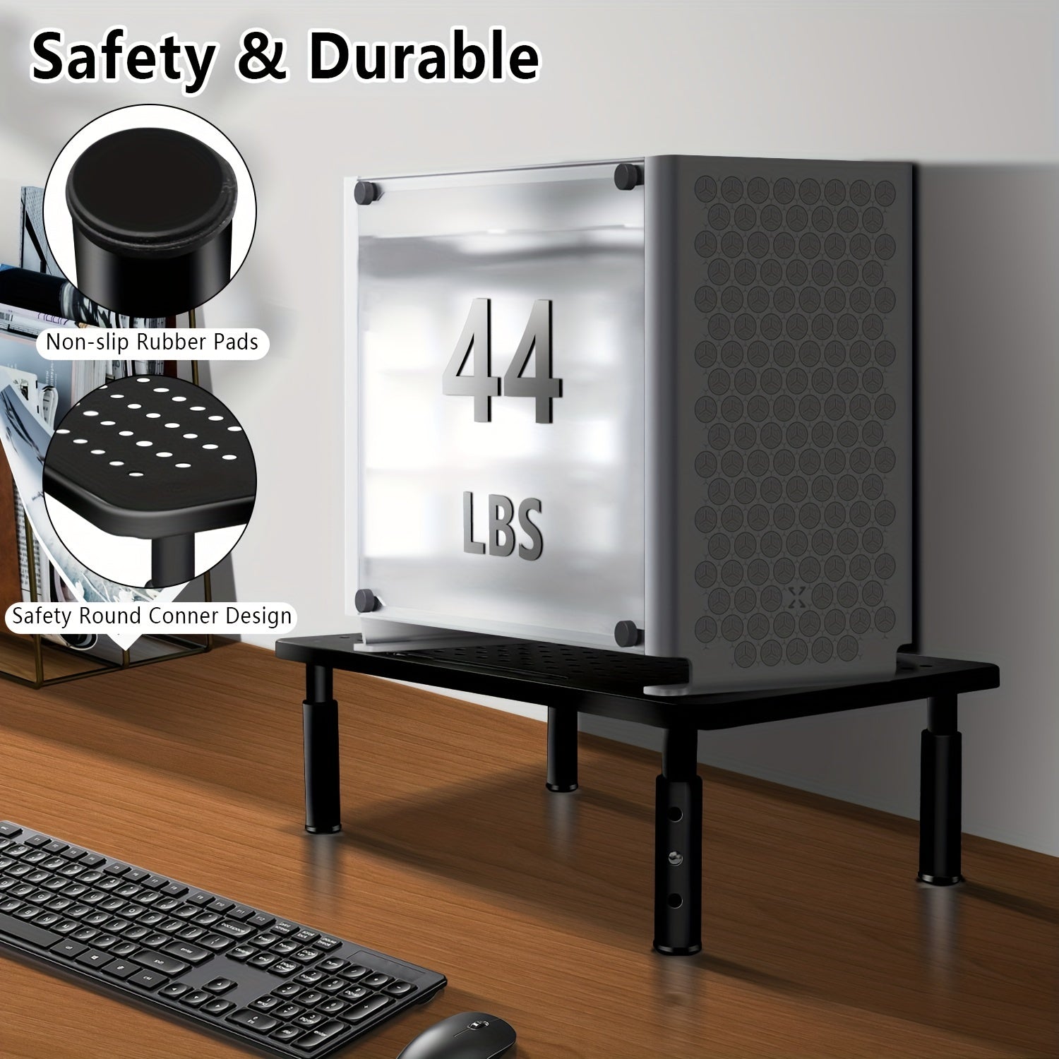 Height Adjustable Monitor Stand for Laptops Desktops PC Displays