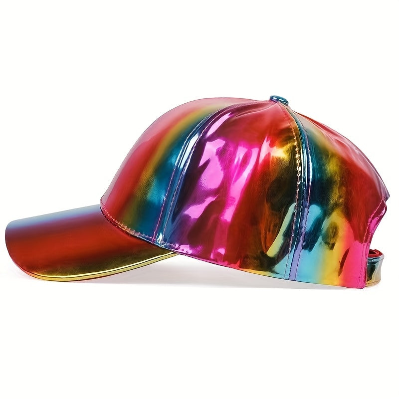 Colorful PU Hip Hop Men's Baseball Cap