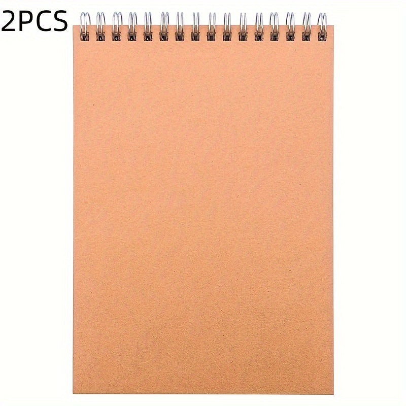 2pcs A5 Coil Blank Notebooks 60 Sheets 120 Pages for Sketches Notes Diaries