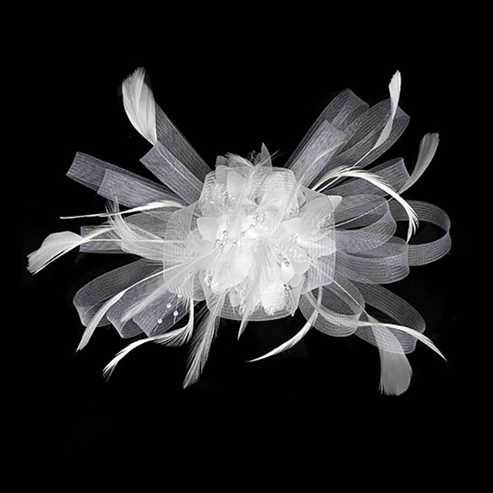 Feather Mesh Fascinator Wedding Cocktail Headdress