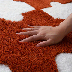 6pcs Plush Shag Puzzle Floor Mat Interlocking Carpet Fluffy Area Rugs