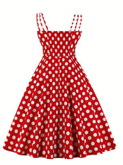  Polka Dot Split Strap Cami Dress