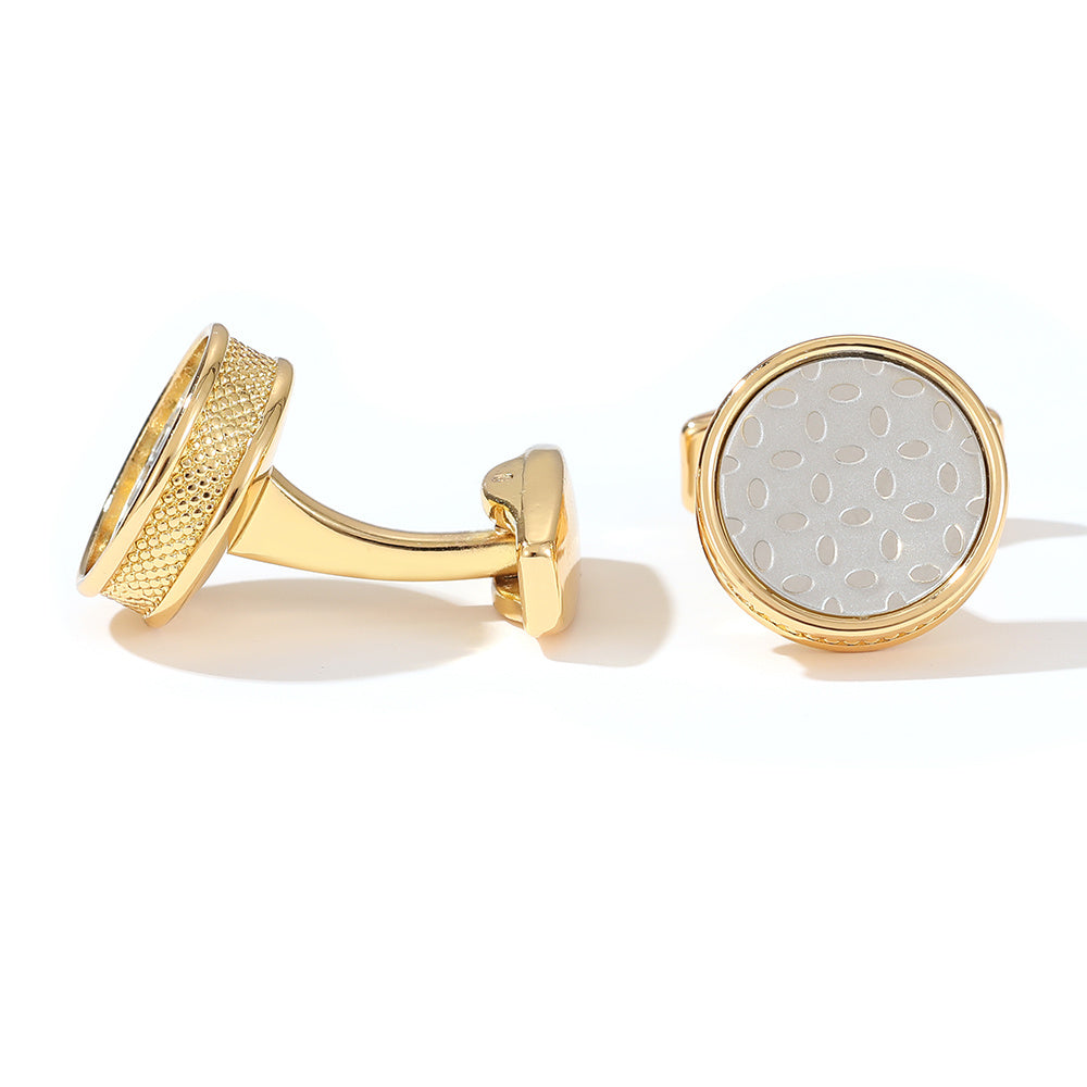Men's Round Gold Cufflinks