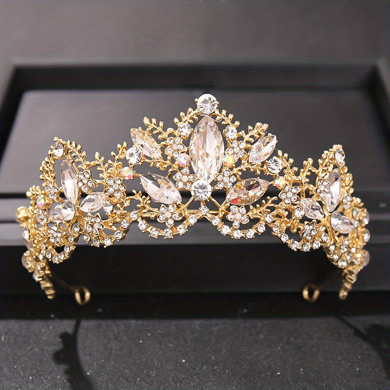 Glitter Rhinestone Crown Bridal Tiara Hair Accessories