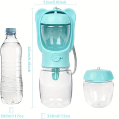 Leak Proof Dog Water Bottle with Food Container for Travel