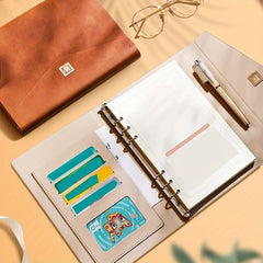 A5 Faux Leather Office Notebook Binder