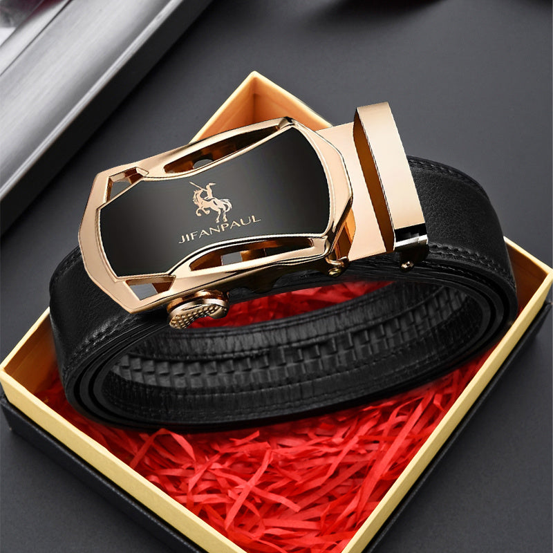 Men's Business Buckle PU Leather Belt Father's Birthday Boyfriends