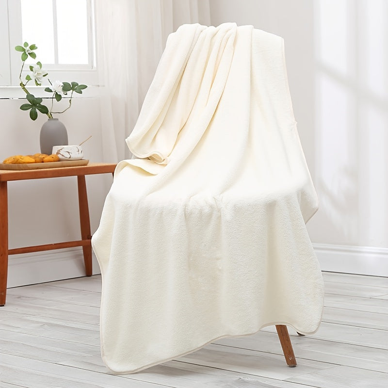 Extra Thick Coral Fleece Bath Towel Gray 70x27.5in