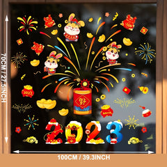 Chinese Year Baby Room Cartoon Rabbit Window Glass Sticker