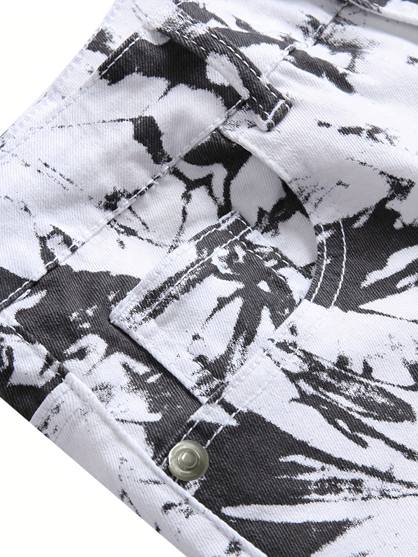 Men's Slim Fit Printed Jeans for Spring