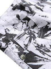 Men's Slim Fit Printed Jeans for Spring