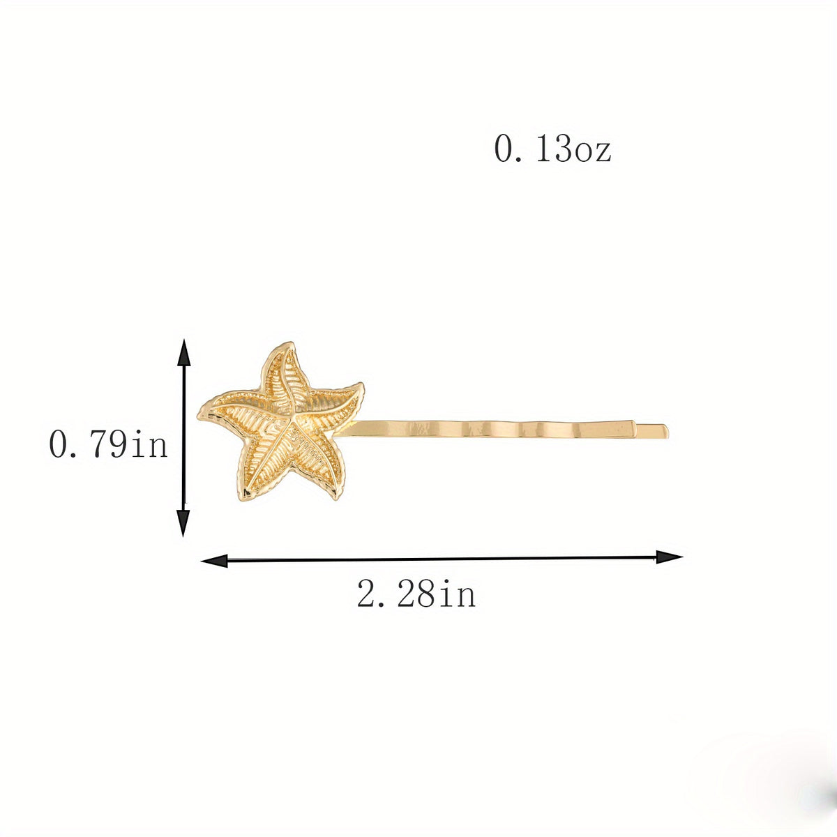 Ocean Series Hairpin Metal Golden Shell Starfish Hair Pin for Side Hair Bang