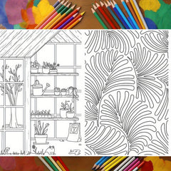 Dreamy & Spooky Drawing & Coloring Book with Thick Paper