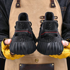 Men's Breathable Lace Up Knitted Sneakers Casual Outdoor Walking Shoes