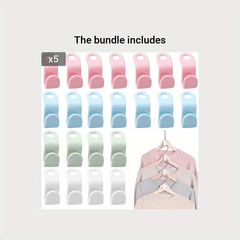 40pcs Heavy Duty Cascading Hanger Hooks 4 Colors for Closet Space