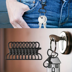 30 PCS Swivel Clasp Lobster Claw Clasps with Key Rings for Snap Tabs