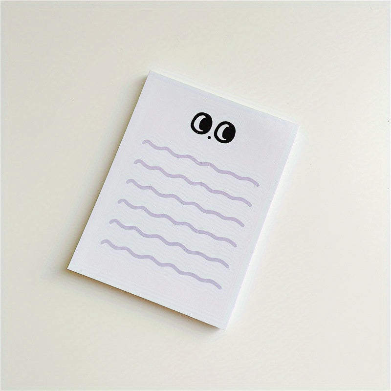 Big Eye Wave Memo Pad Steno Pads Minimalist Cartoon Matte