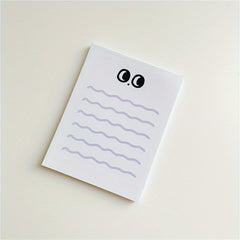 Big Eye Wave Memo Pad Steno Pads Minimalist Cartoon Matte