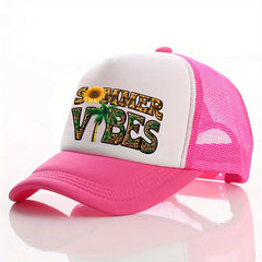 Summer Sunflower Print Men's Peaked Cap