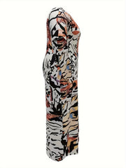  Graffiti Print Maxi Dress