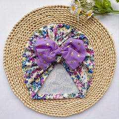 Soft Floral Bow Baby Hat Headgear