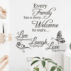 2pcs Family Wall Stickers Quotes Vinyl Decal Motivational Wall Decals