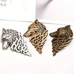 Men's Wolf Head Brooch Suit Pin for Party Clothing Bag