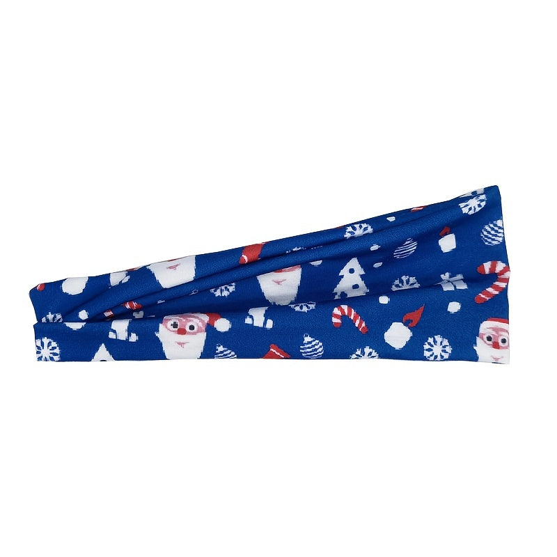 Christmas Printed Headband Elastic Sports Headband for Yoga Running Party