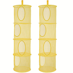 Foldable Stuffed Animal Net Hammock Organizer 4 Compartments Mesh Toy Storage