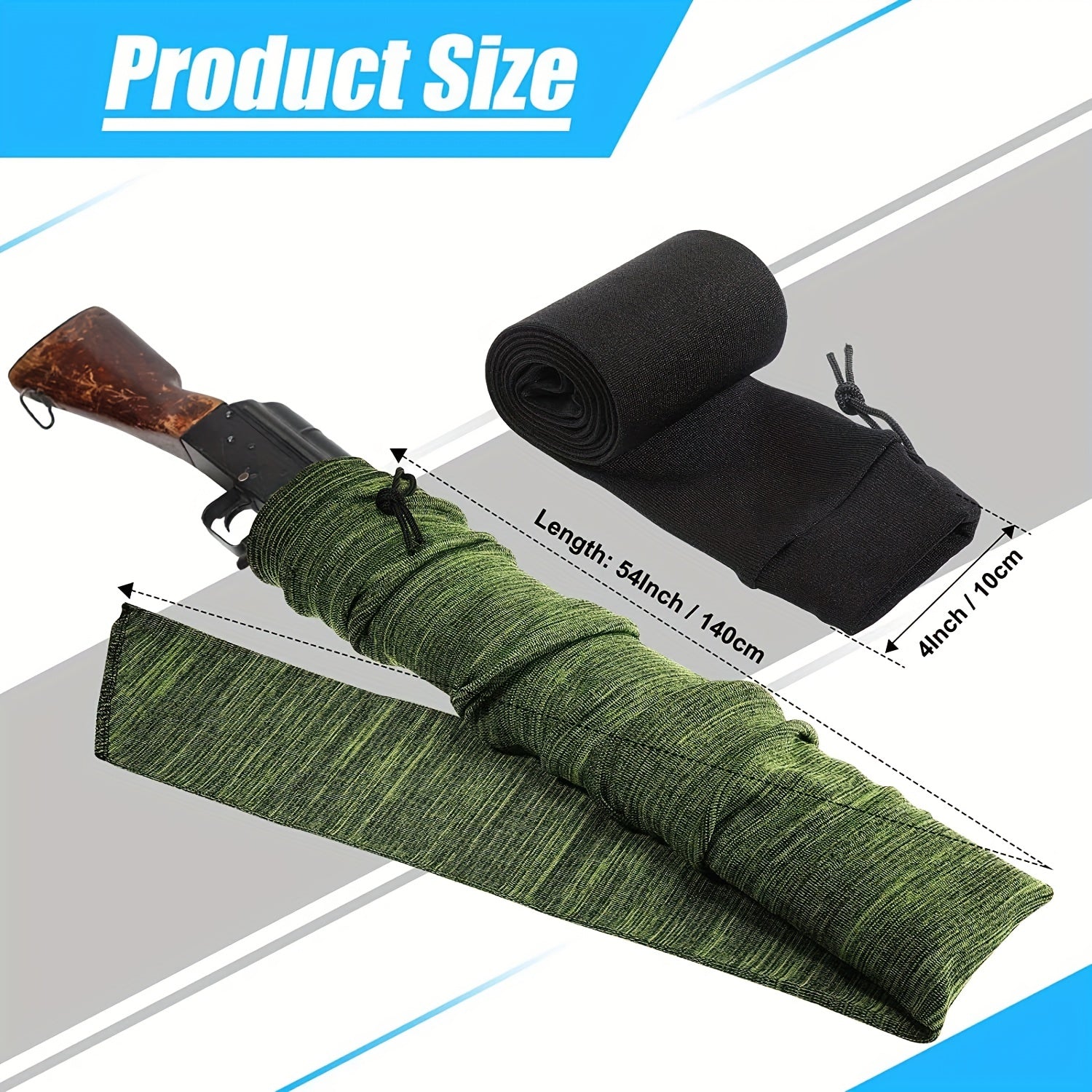 6 Pack 54" Elastic Tactical Storage Bag Knitted Sleeve Dustproof Sock Case