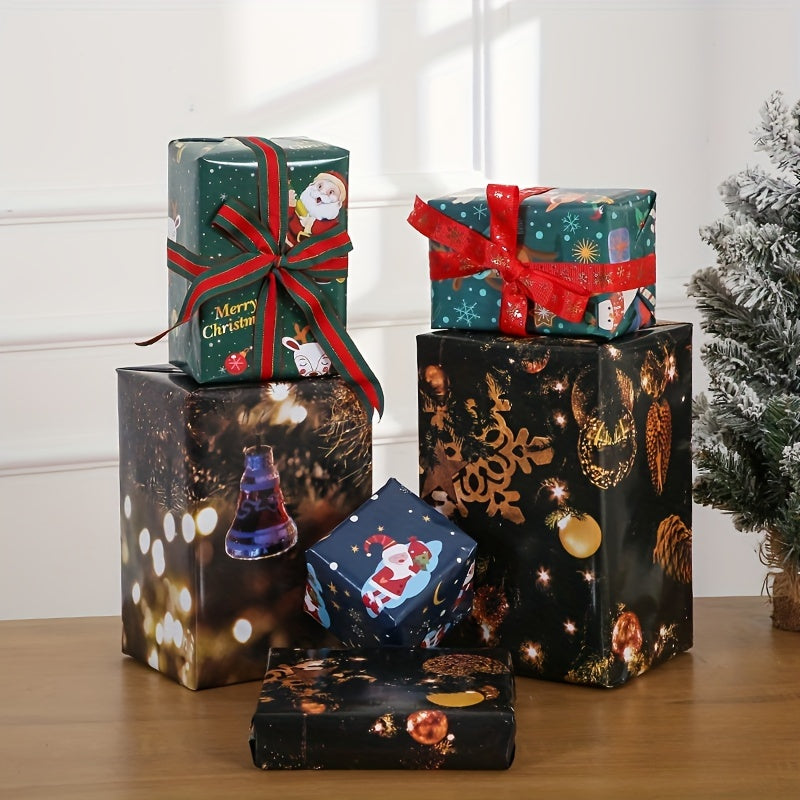 1pc Christmas Gift Wrapping Paper Thickened Copper Paper
