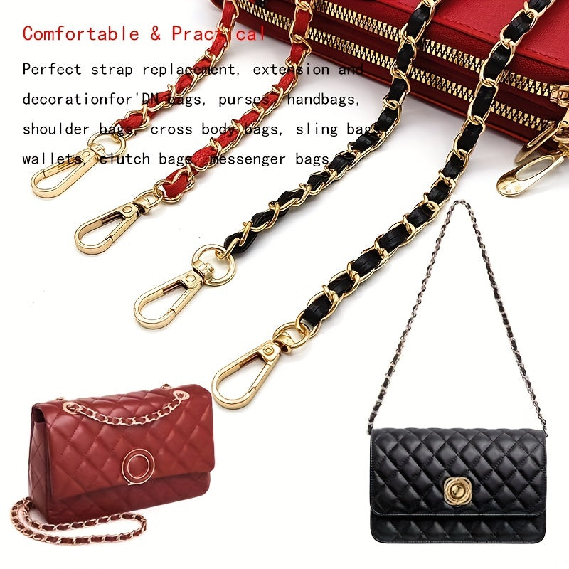 5pcs Bag Chain With Leather Buckle Bag Key Ring DIY Detachable Strap